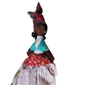 Vintage African Caribbean Handmade Cloth Doll Folk Art